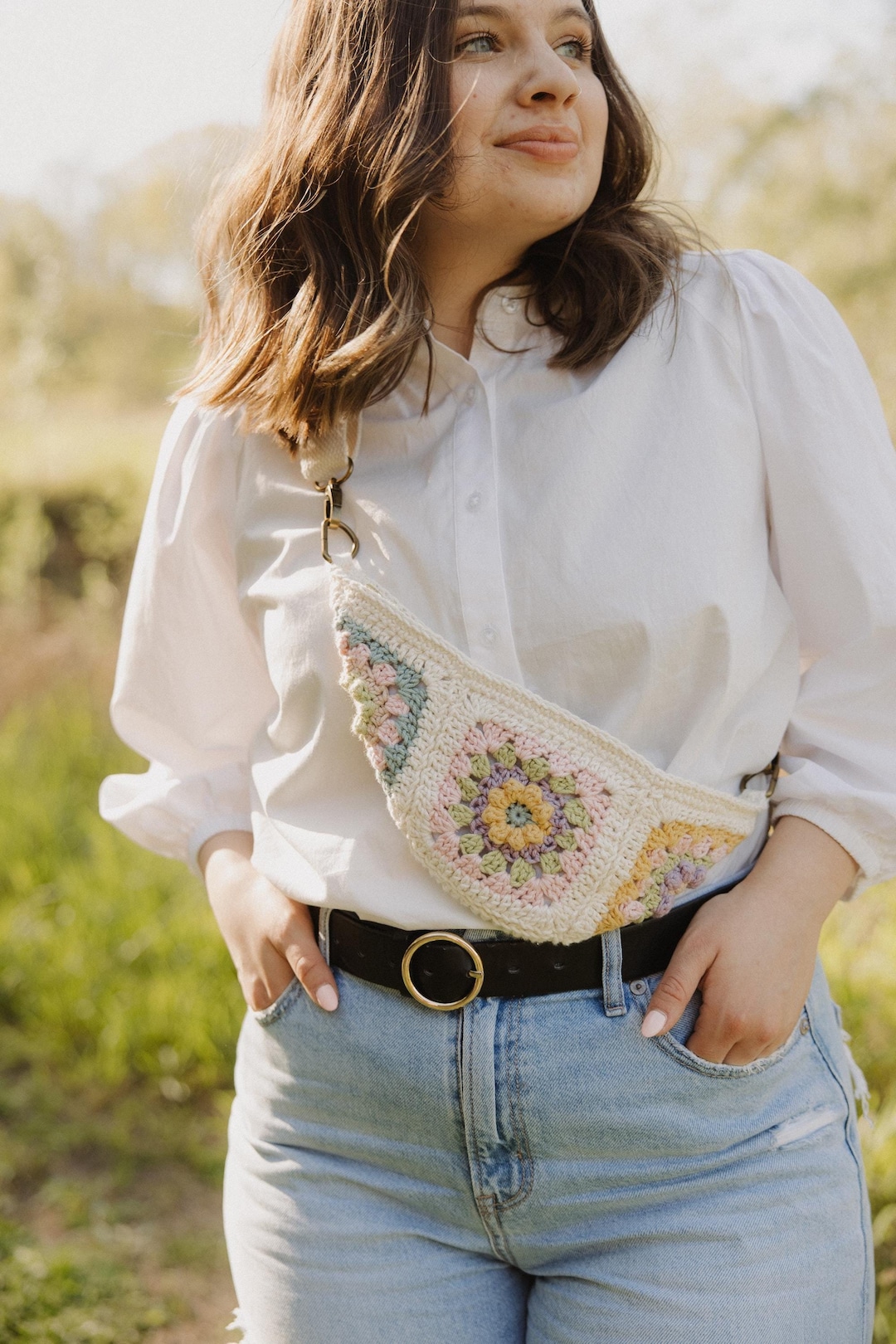 CROCHET PATTERN Granny Square Belt Bag Easy Crochet Crossbody Bag