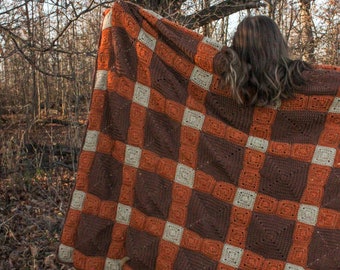 CROCHET PATTERN | Granny Square Plaid Blanket