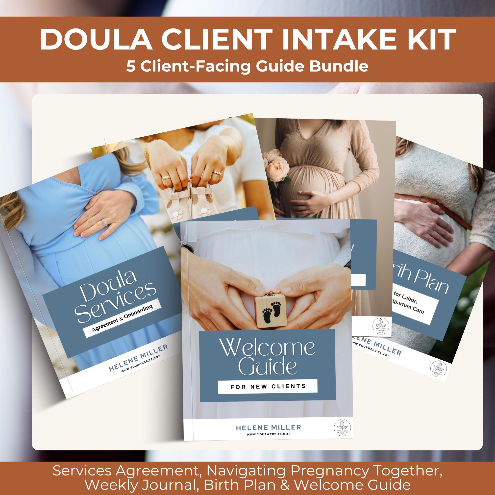 Doula Rack Card Examples Doula Client Intake Kit, Birth & Postpartum Guide (editable Canva ...