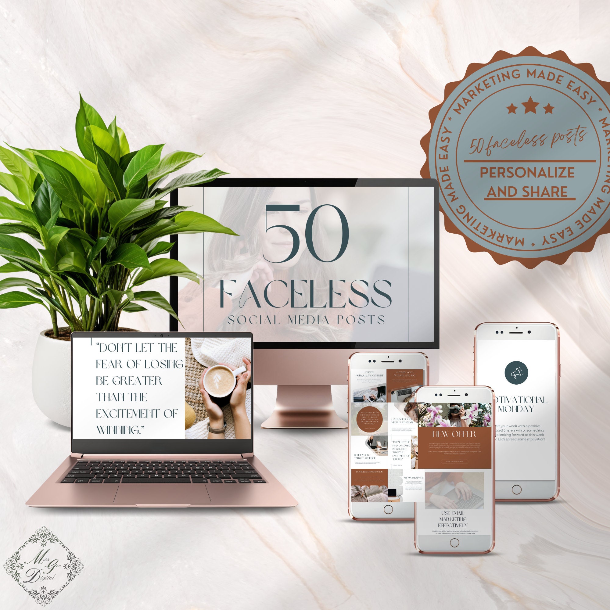 Faceless Social Media Posts 30 Days of Digital Marketing Passive Income ...