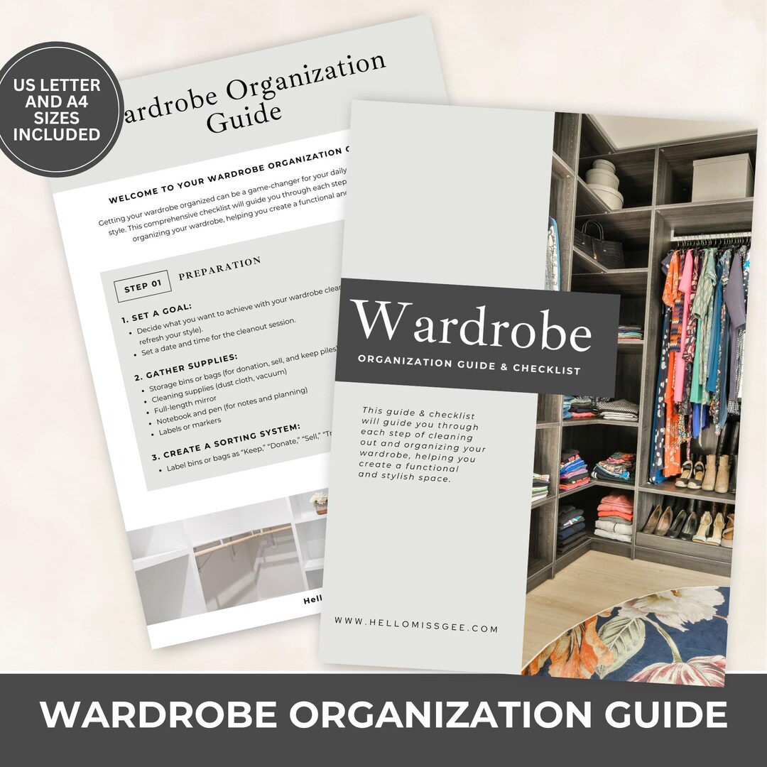 Wardrobe Checklist, Closet Organization Planner, Closet Cleanout Guide ...