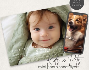 Photo Shoot Flyer, Editable Canva Template for Photography Promotion, Mini Session Marketing, Custom Design