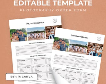 Photo Day Order Form Template | Editable Canva Sheet