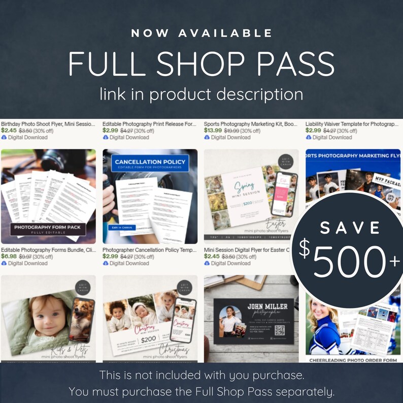 Mini Session Digital Flyer for Easter Celebrations, Customizable Templates for Photographers image 15