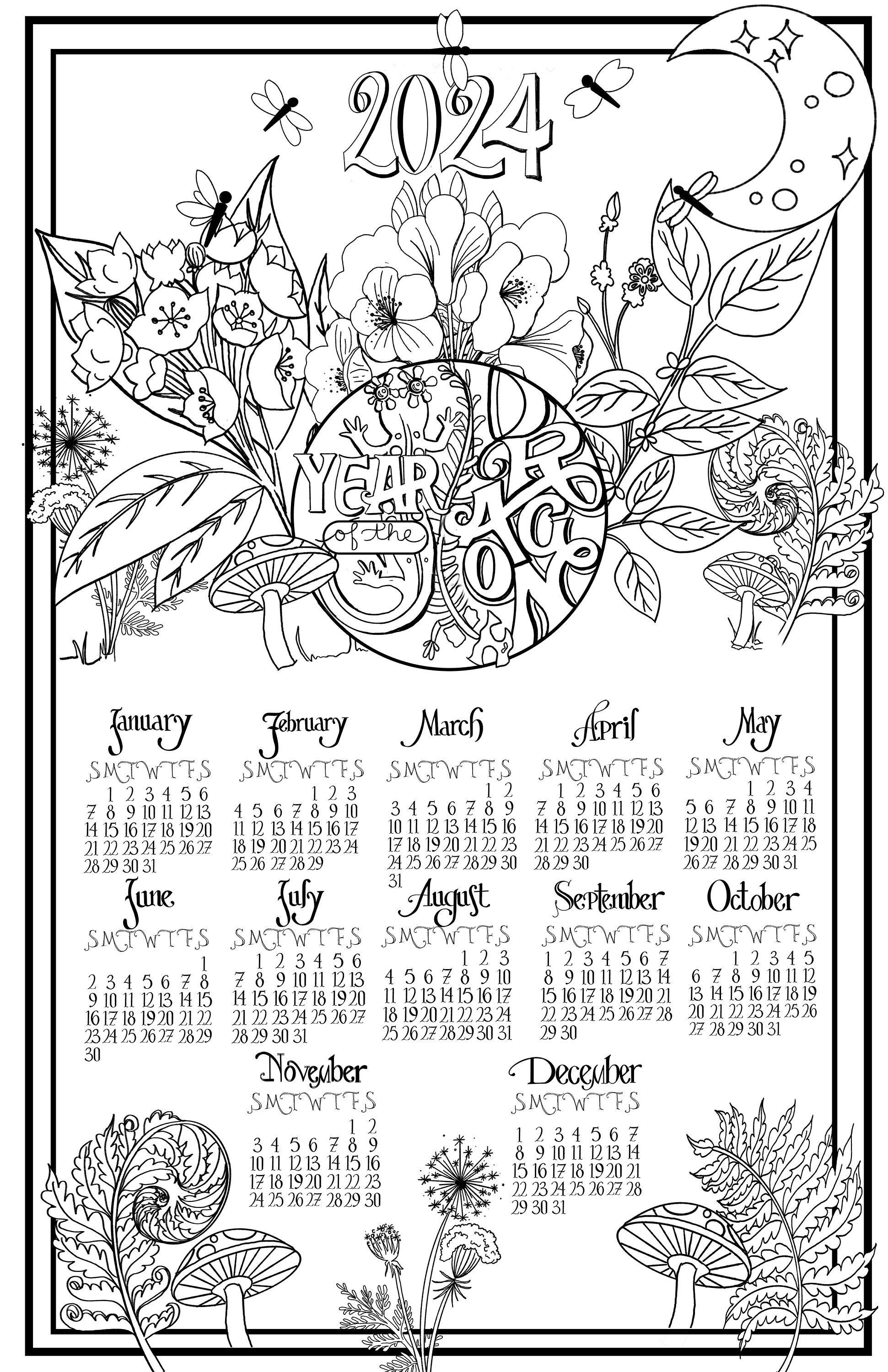 2024 Wall Calendar Poster 11x17 Yearataglance Calendar Etsy