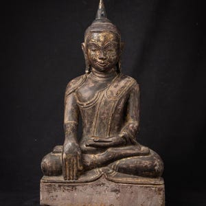 Antique Burmese sandstone Buddha statue from , 18th century