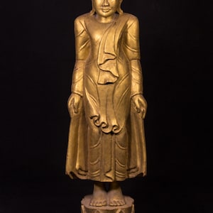 Antique standing Mandalay Buddha statue from Burma