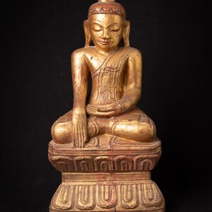 Antique wooden Burmese Shan Buddha from Burma, 18th century