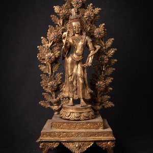 Old bronze Nepali Lokeshwor statue from Nepal, Early 20th century
