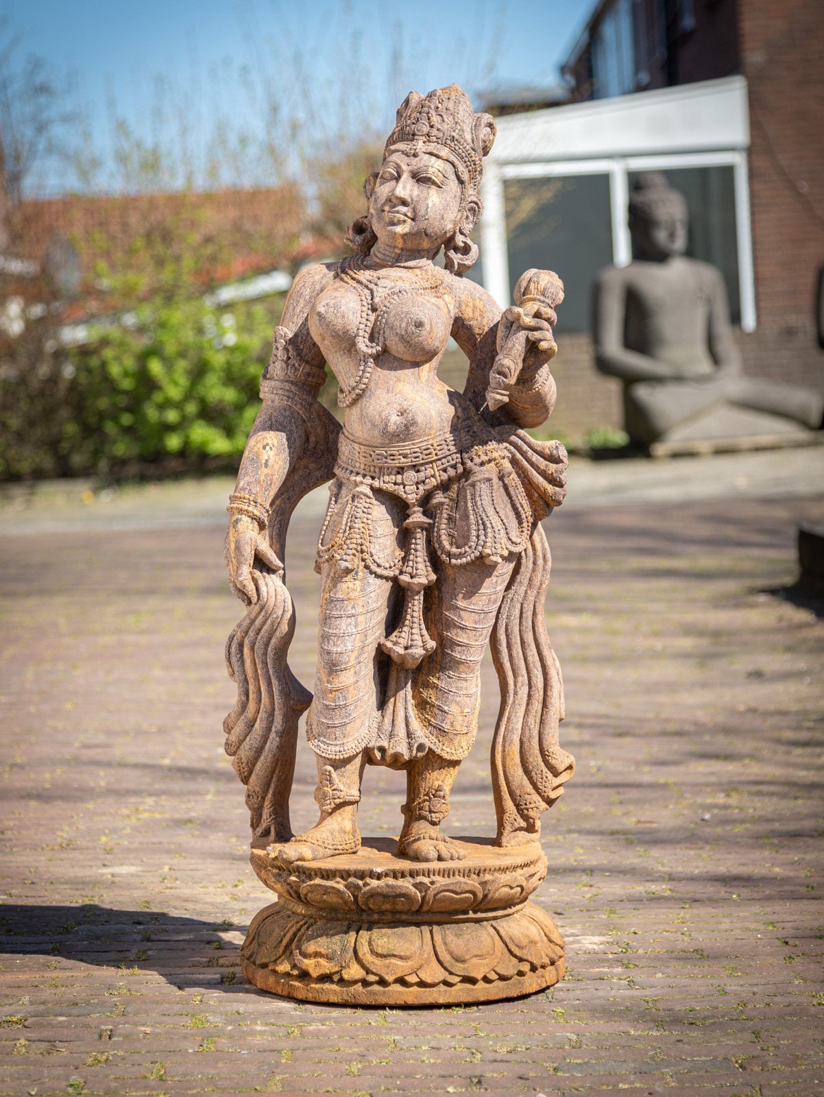 インドの木彫の女神像 19-20世紀 美術品・アンティーク