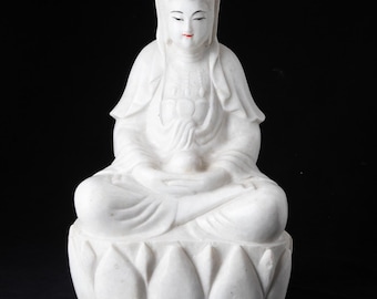 Marble Guan Yin statue from Burma (Myanmar), Late 20th century