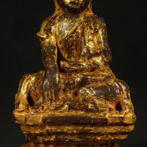 Antique wooden Buddha statue from Burma, Early 19th century