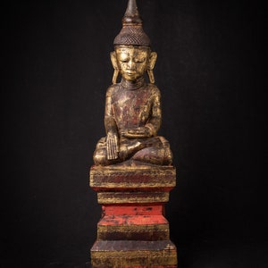 Antique wooden Buddha statue from Burma from Burma, 18th century