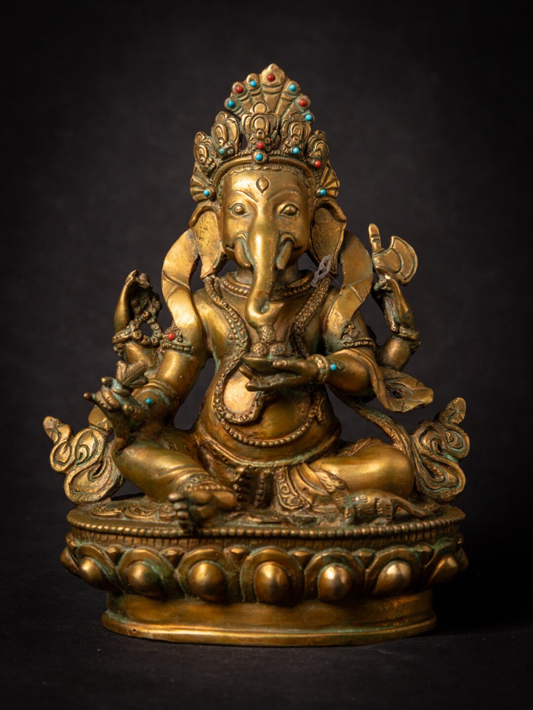 Old Bronze Nepali Ganesha Statue From Nepal Middle 20th Etsy