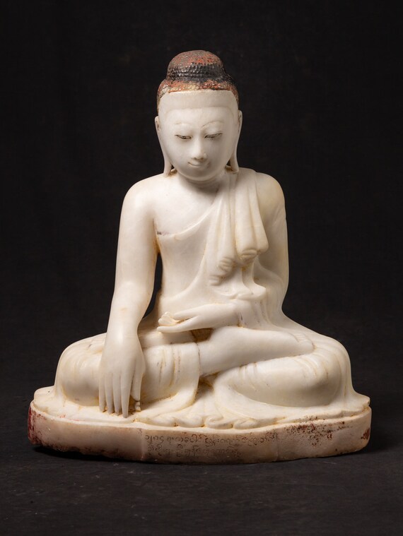 Carved Marble Buddha - Burmese - 19thC Carved Marble Buddha - Burmese - 19thC