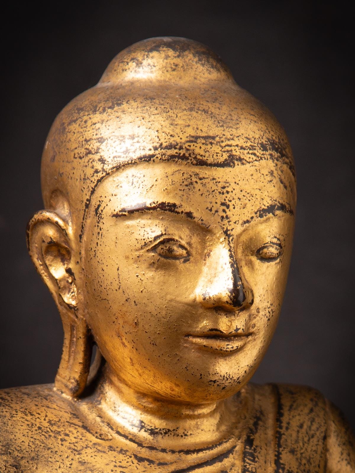 木彫ミャンマー ビルマ マンダレー様式仏像　仏教木製ブッダ東南アジア 修行僧 ビルマ（ミャンマー）のアンティーク木製仏像 - Etsy 日本
