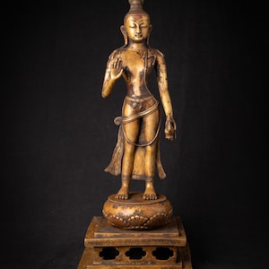 Duża, stara nepalska statua Lokeshwor z Nepalu, początek XX wieku