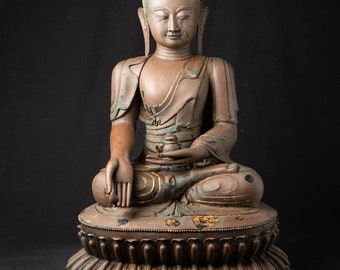 Large antique bronze Buddha statue from Burma, 19th century