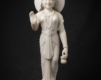 Old marble statue of Brahmacharini from India, Middle 20th century