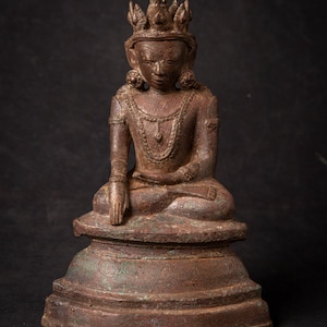 Estatua especial de bronce antiguo del Buda Arakan de Birmania, siglos XIV y XV