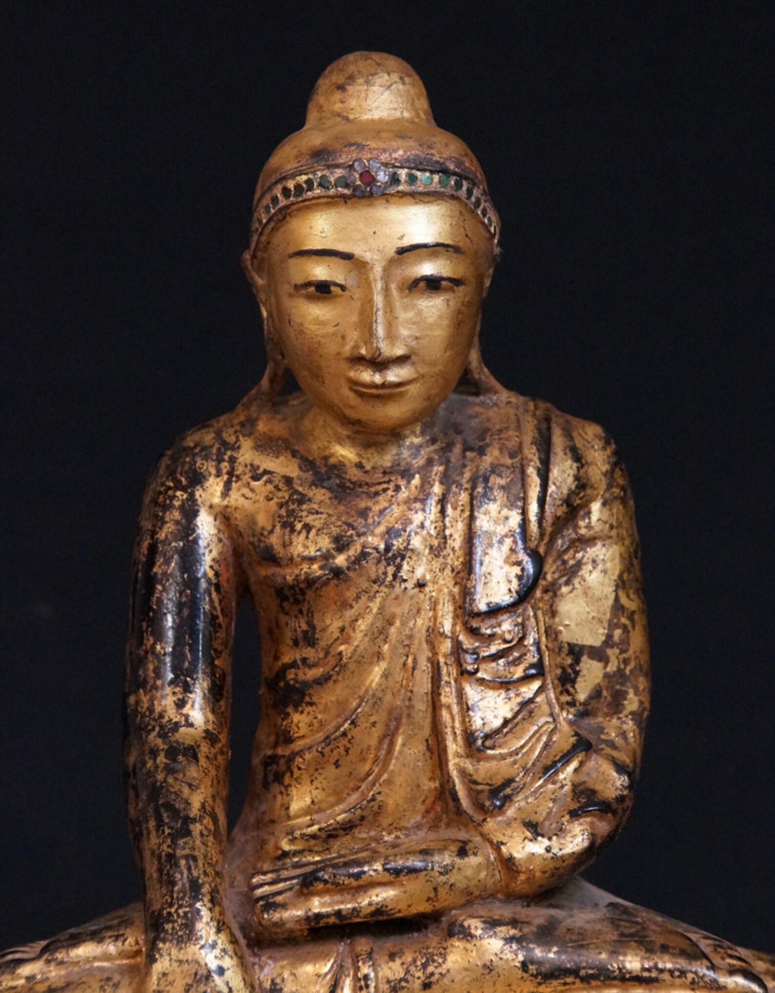 Antique Wooden Buddha Statue From Burma 19th Century Etsy