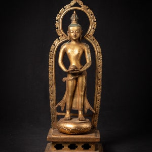 Old bronze Nepali Bodhisattva Padmapani Lokeshvara from Nepal