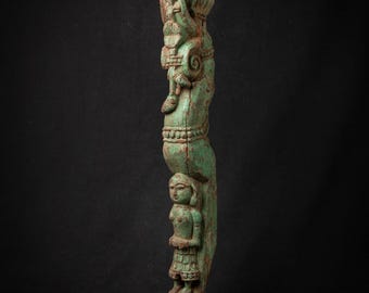 Antique wooden Indian temple panel from India, 19th century