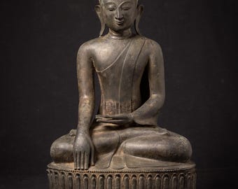 Old bronze Burmese Ava Buddha statue from Burma (Myanmar), Early 20th century