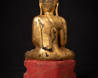 古玩・ビルマ「木彫彩色仏」ミャンマー・時代風化・彩色木彫像 A GILT-LACQUERED WOOD FIGURE OF GUANYIN LATE MING DYNASTY