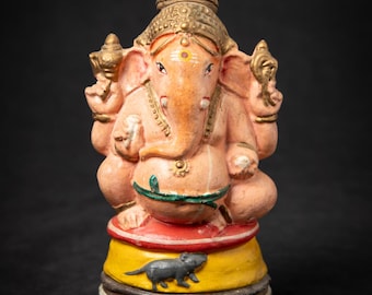 Old pottery Ganesha statue from India, Middle 20th century