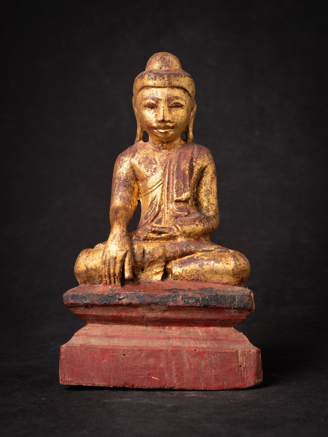 19 世紀ビルマのアンティーク木製仏像 - Etsy 日本