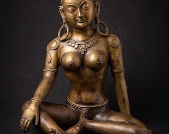 Old bronze Nepali Parvati statue from Nepal, Late 20th century