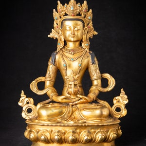 Bronze Nepali Aparmita Buddha statue from Nepal