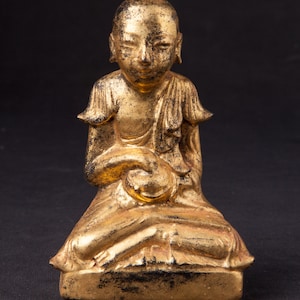 Antique Burmese monk statue from Burma, 19th century