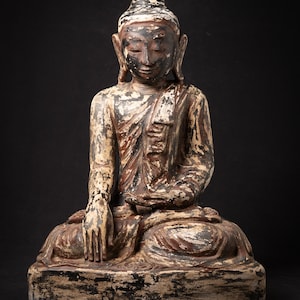 Old sandstone Buddha statue from Burma from Burma, Middle 20th century