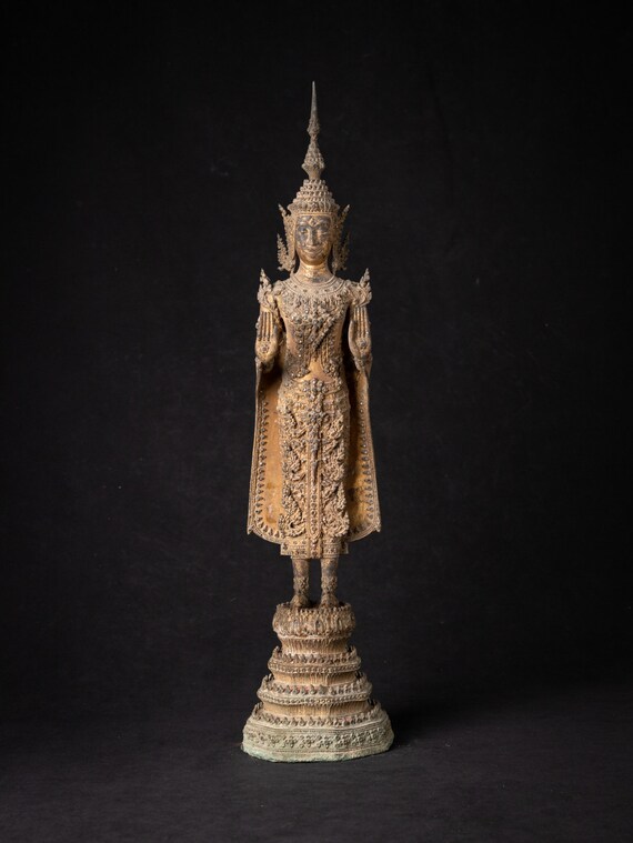 19世紀　タイの木製仏　立像　アンティーク 19世紀 タイの木製仏 立像 アンティーク タイのアンティークブロンズ製