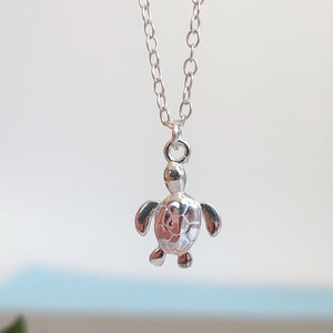 925 sterlingzilveren zeeschildpadketting / Gepersonaliseerd cadeau voor haar in doos / Ocean Sea Lovers Gift / Dagelijkse sieraden / Sierlijke bedel