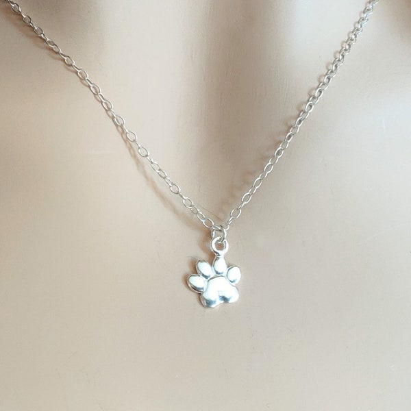 925 Sterling Silber Hund Pfote Abdruck Halskette / Haustier Hündchen / Hunde-Liebhaber / Tier Schmuck / personalisiertes Geschenk für sie mit Geschenkbox und Nachricht