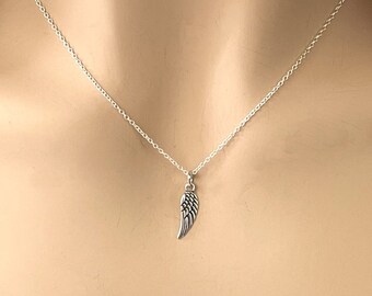 Silver Angel Wing Necklace / 925 Sterling Jewellery / Loss Gift / Gift for Friend, Sister / Everyday Dainty Mythical Pendant Charm