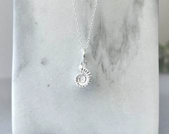 Sterling Silver Ammonite Shell Necklace