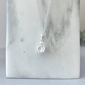 Sterling Silver Ammonite Shell Necklace