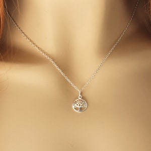 Sterlingzilveren levensboom hanger ketting / 925 bedel / gepersonaliseerd cadeau voor haar / sieraden bruidsmeisje / boomliefhebber natuur / dagelijks
