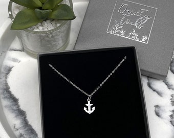 925 Sterling Silver Anchor Necklace/ Tiny Charm Pendant / Personalised Gift for Her / Nautical Sea Lovers / Bridesmaid Wedding Jewellery