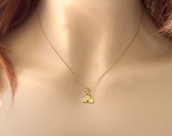 Gold Rainbow Necklace / Sterling Silver Vermeil