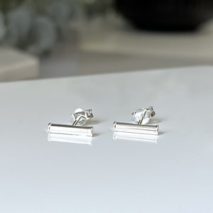 Tiny Bar Stud Earrings / 925 Sterling Silver / Minimalist T Bar Stud Earring  / Everyday Small Studs / Gift for Her Friend Sister Wife