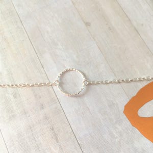 925 Sterling Silver Circle Bracelet / Diamond Cut Minimal Karma Geometric / Personalised gift for her / Bridesmaid Gift / Dainty Yoga Lovers