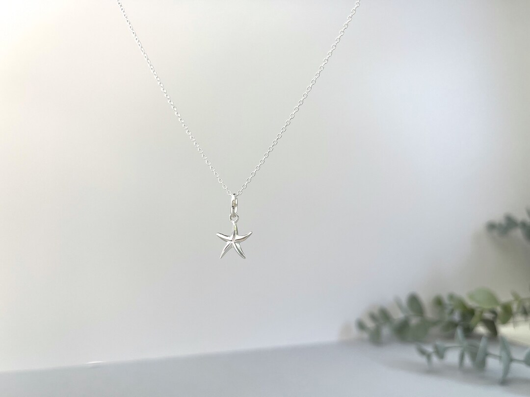 Silver Starfish Pendant Necklace / 925 Sterling Ocean Sea Lovers Gift ...