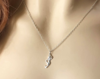 925 Sterling Silber Meerjungfrau Anhänger Halskette / Tochter Schmuck des jungen Mädchens / personalisiertes Geschenk Freund Schwester, Geburtstag, Mythisches Nautik