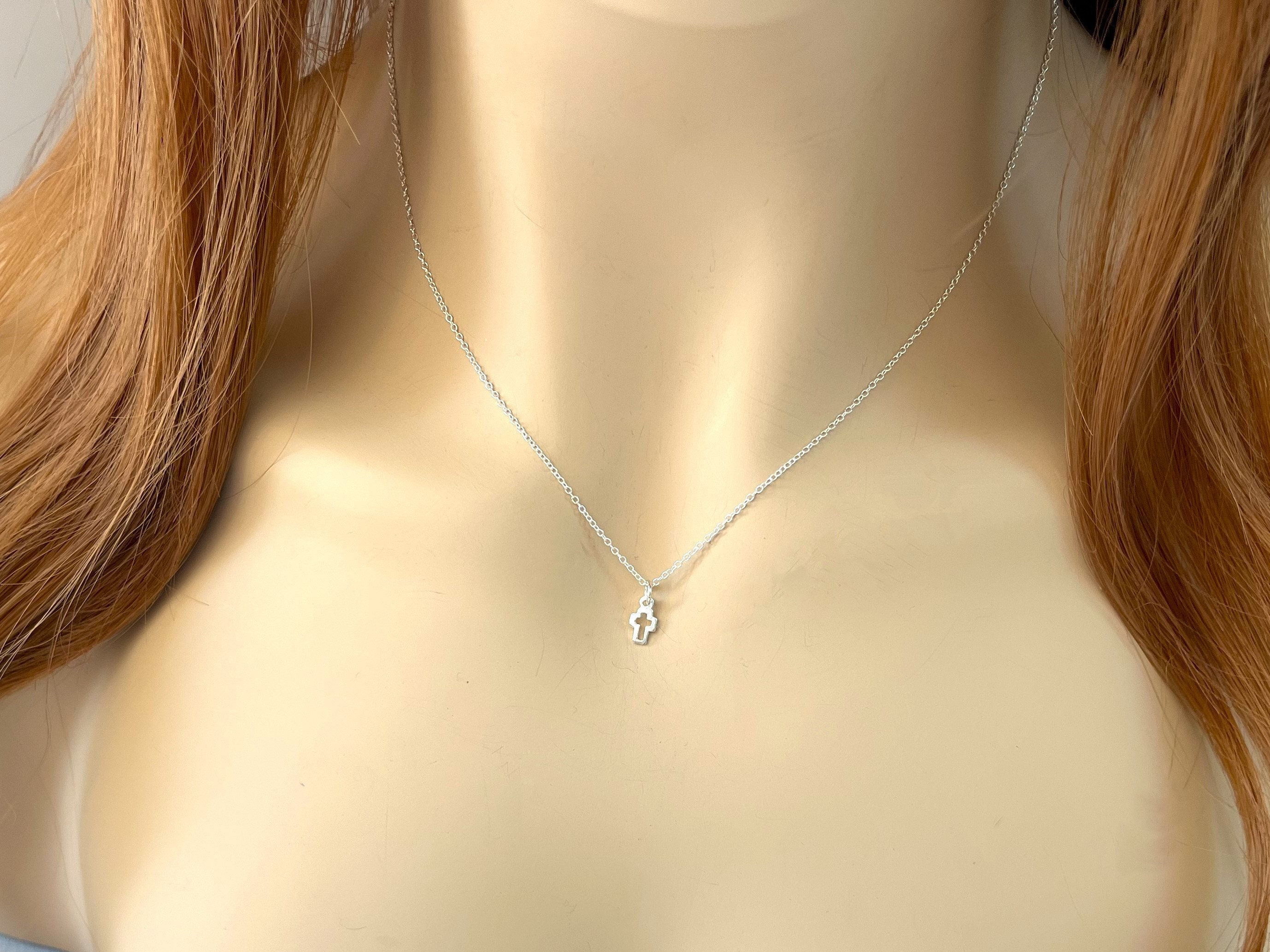Orecchini a cerchio in argento Sterling 925, a forma di croce