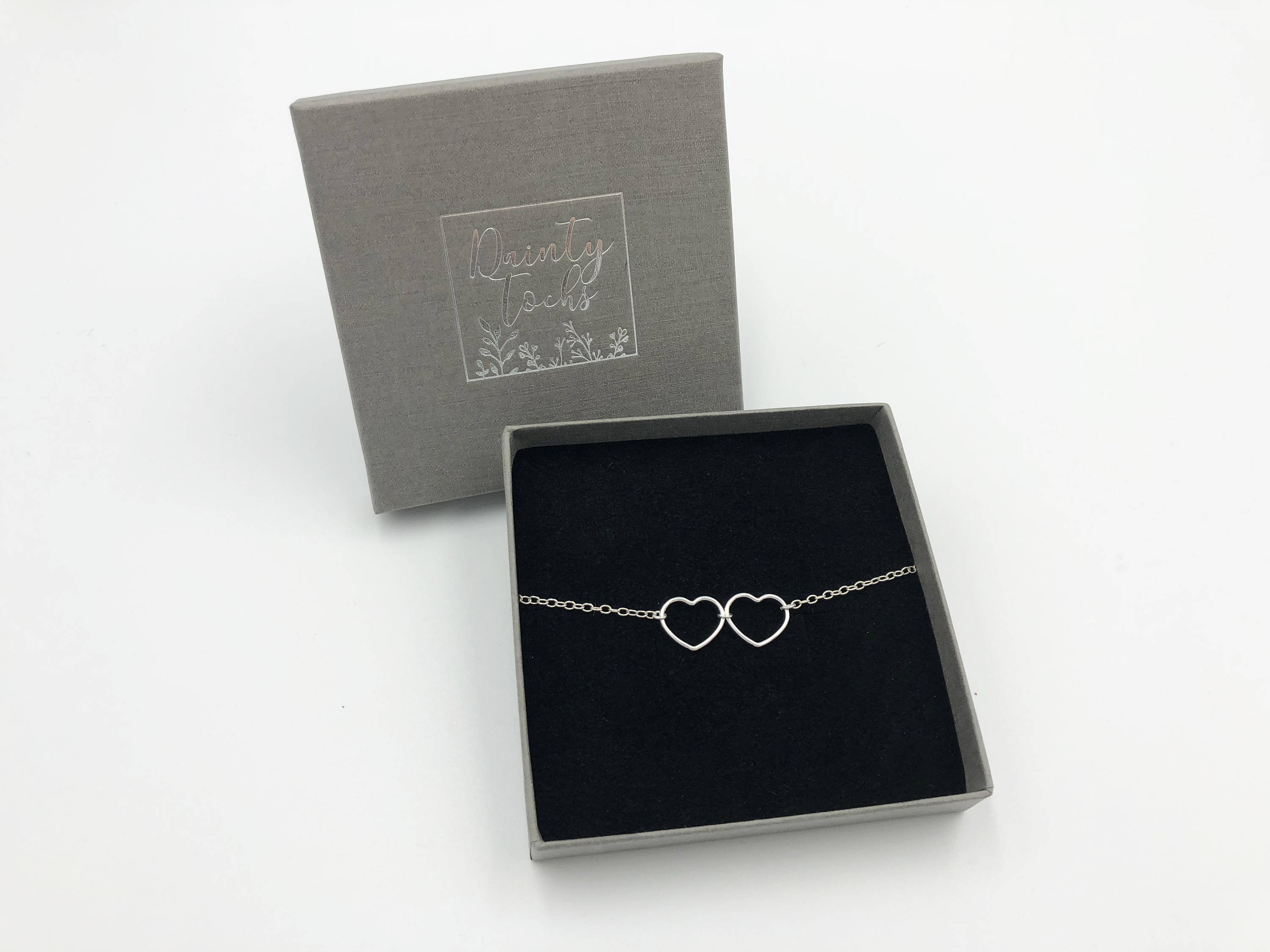 Dainty Sterling Silver Double Heart Necklace / Sister Necklace - Etsy UK